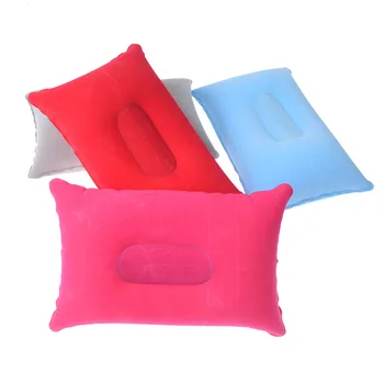 

Outdoor Portable Foldable Folded Air Cushion Inflatable Pillow Double Sided Flocking Cushion Camping Picnic Pillows color random