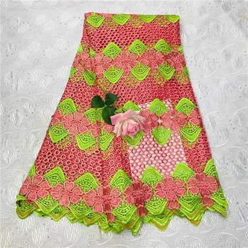 

Pink african lace fabric 2019 high quality lace french mesh fabric stones nigerian swiss lace fabrics for dress(WDLY-2-19
