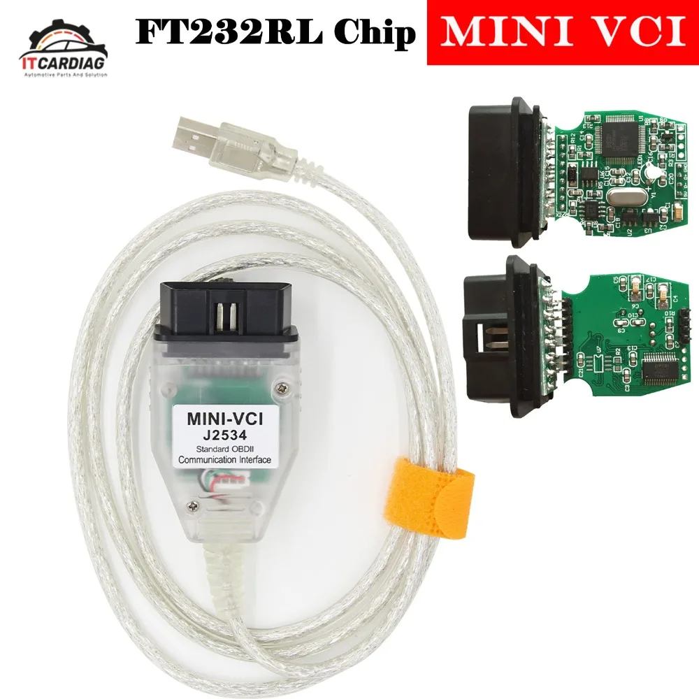 Мини VCI для TOYOTA V13.00.022 один кабель Поддержка Toyota TIS работа пропускового кода FT232RL