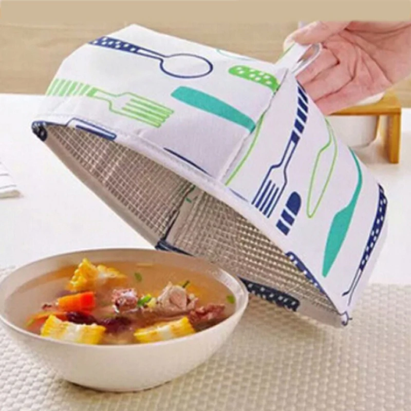 

Foldable Insulated Food Cover Aluminum Foil Table Hot Food Insulation Cover Plate Cover Flies Mosquito Dustproof Food Cover