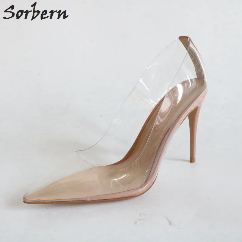 

Sorbern Clear Plastic Women Pumps Patent Leather Shoes Ladies Stilettos Heels Summer Shoes Females Designer High Work Shoes
