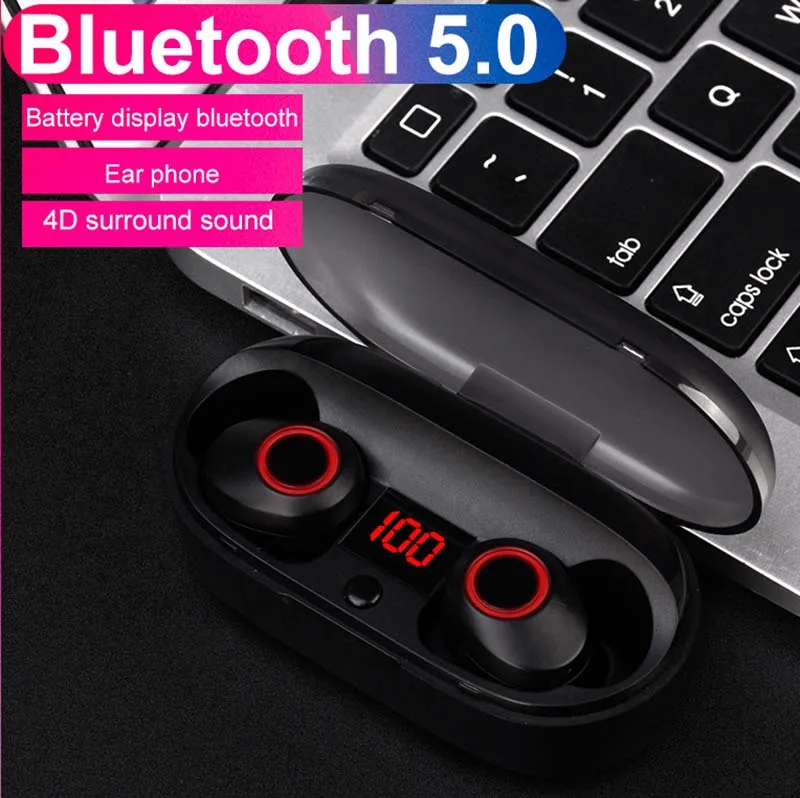 TWS беспроводные наушники Bluetooth 5,0 Наушники дисплей питания сенсорный контроль спортивные стерео наушники гарнитура зарядная коробка Hands Free