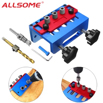 

3 In 1 Hole Puncher Dowelling Jig for Woodworking Positioning Drill Guide Set Self Tighen Clamp Dowel Tenon Punching Wood Tools