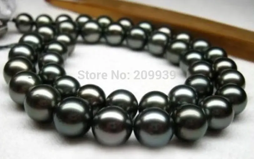 

free shipping 003553 HUGE 18"12MM NATURAL TAHITIAN PERFECT GENUINE BLACK PEARL NECKLACE AAA