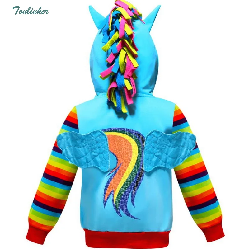 

Girls Clothes Children Outerwear Kids Unicorn Ponys Jackets Coat Hoodies Wing Clothing Baby Girls Child Wear Clothing 2-9T