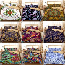 

Bohemian Style Bedding Set Floral Printed Bed Linens Twin Queen King Size 3pcs Duvet Cover Flat Sheet Pillow Case Hot Sale M $