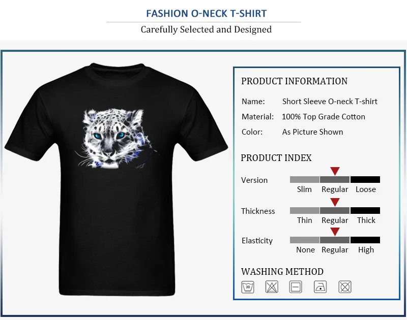 Casual Men's Snow Leopard Fractal T-shirts Coupons Summer Autumn Short Sleeve Round Collar 100% Cotton Tops T Shirt Printing Tee-Shirts Snow Leopard Fractal