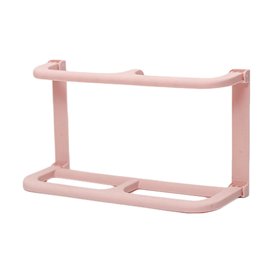 Double Layer Pink Простой компактный стеллаж для тапочек, складные настенные полки для обуви, пластиковая подвесная полка, однослойная/двухслойная - Цвет: Double Layer Pink