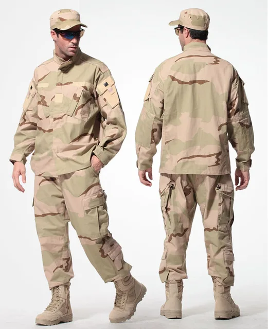 Армия США BDU немецкий Камуфляжный костюм Тактический Военный Боевой страйкбол Униформа-куртка+ брюки Мужской медицинский комплект одежды - Цвет: Desert Camo