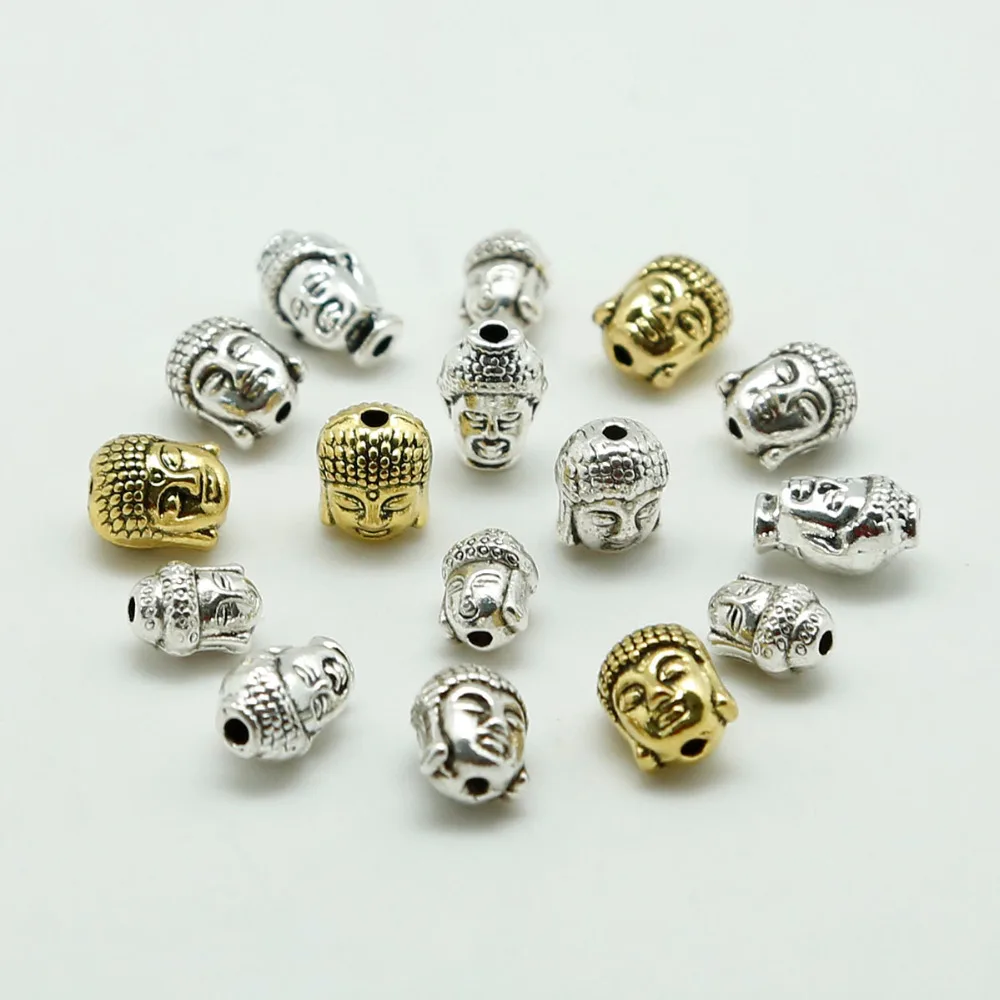 

New Fashion Creative Buddha Head Beads Metal Zinc Alloy Spacer Beads For Jewelry Making Bracelet Necklace DIY 10pcs/lot