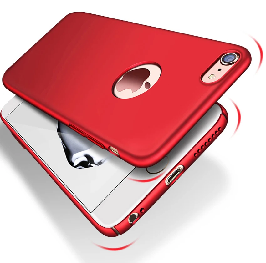 

Luxury Hard Back Plastic matte Cases for iPhone 6 red Case 5s 6s 6 plus 6s 5 SE For iPhone 7 Plus red Case PC Full Cover Phone