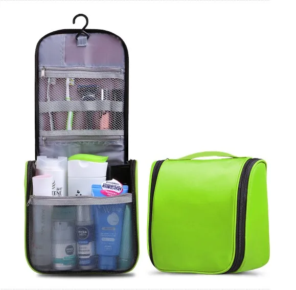 JXSLTC neceser, портативная косметичка, подвесной органайзер, косметичка, женская, для ванной, душа, туалетных принадлежностей, для мытья, дорожный набор для макияжа, сумка - Цвет: Зеленый