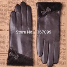 Новые коричневые перчатки из натуральной кожи с кроличьим мехом для девочек, модные теплые перчатки XL, L, M, S
