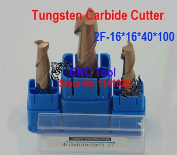 Price 2F-16*16*40*100,HRC60,Spiral Bit Milling Tools Carbide CNC Flat End Mills Router Bits , The Lathe Tool,boring Bar,cnc,machine