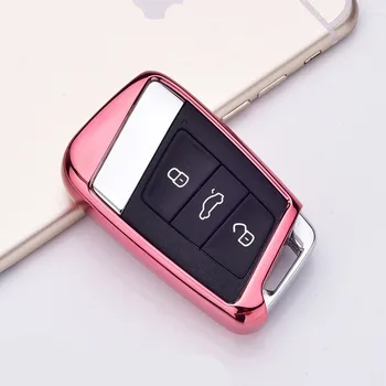 

TPU Protection Car Key Case Auto Remote Key Cover Shell For Volkswagen VW 2016 2017 Passat B8 Skoda Superb Car Accessories