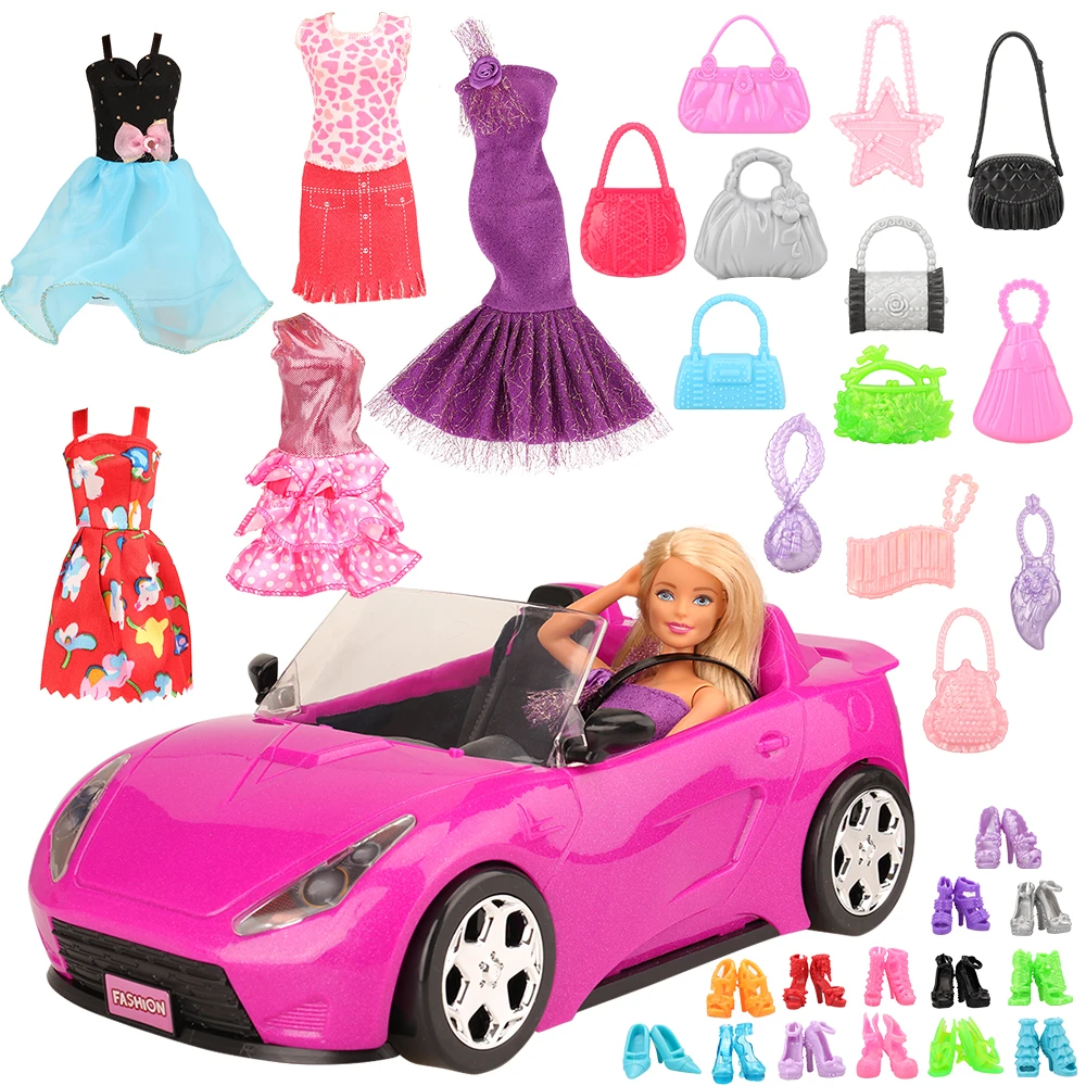 barbie doll car set