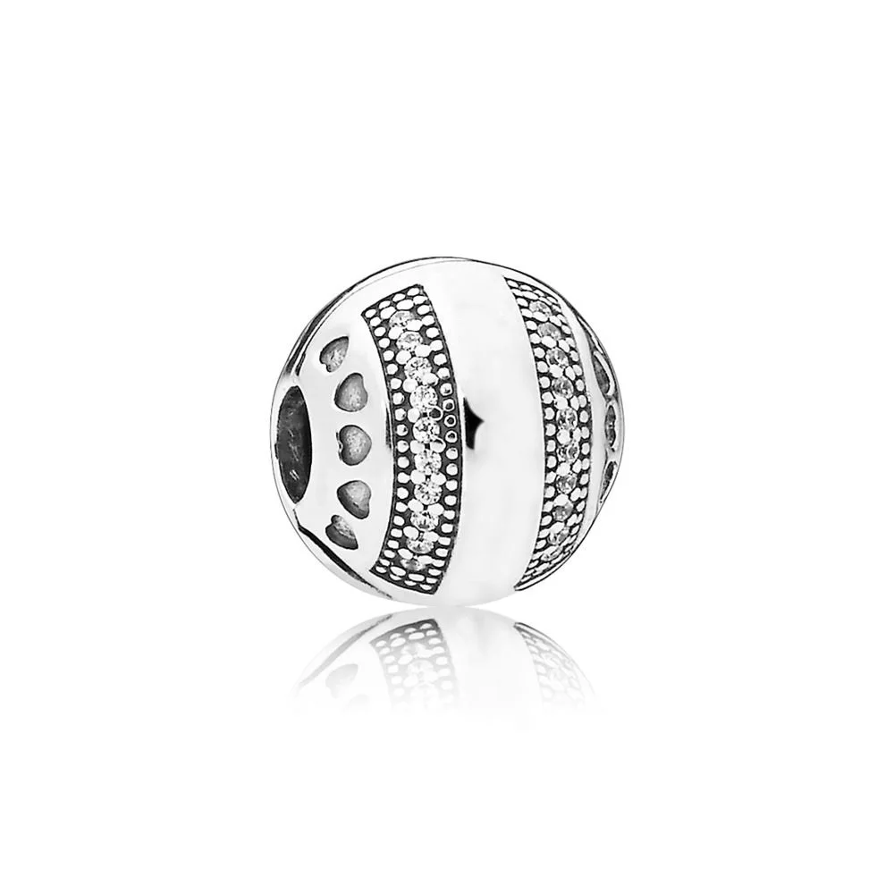 

Hot Sale Silver Charm Bead Love Crystal Stopper Safety Round Beads For Original Pandora Charm Bracelets & Bangles Jewelry