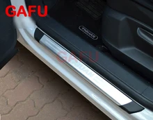 Para vw tiguan euro peitoril da porta soleiras placa de chinelo guardas tira protetor adesivos acessórios do carro 2010-2016