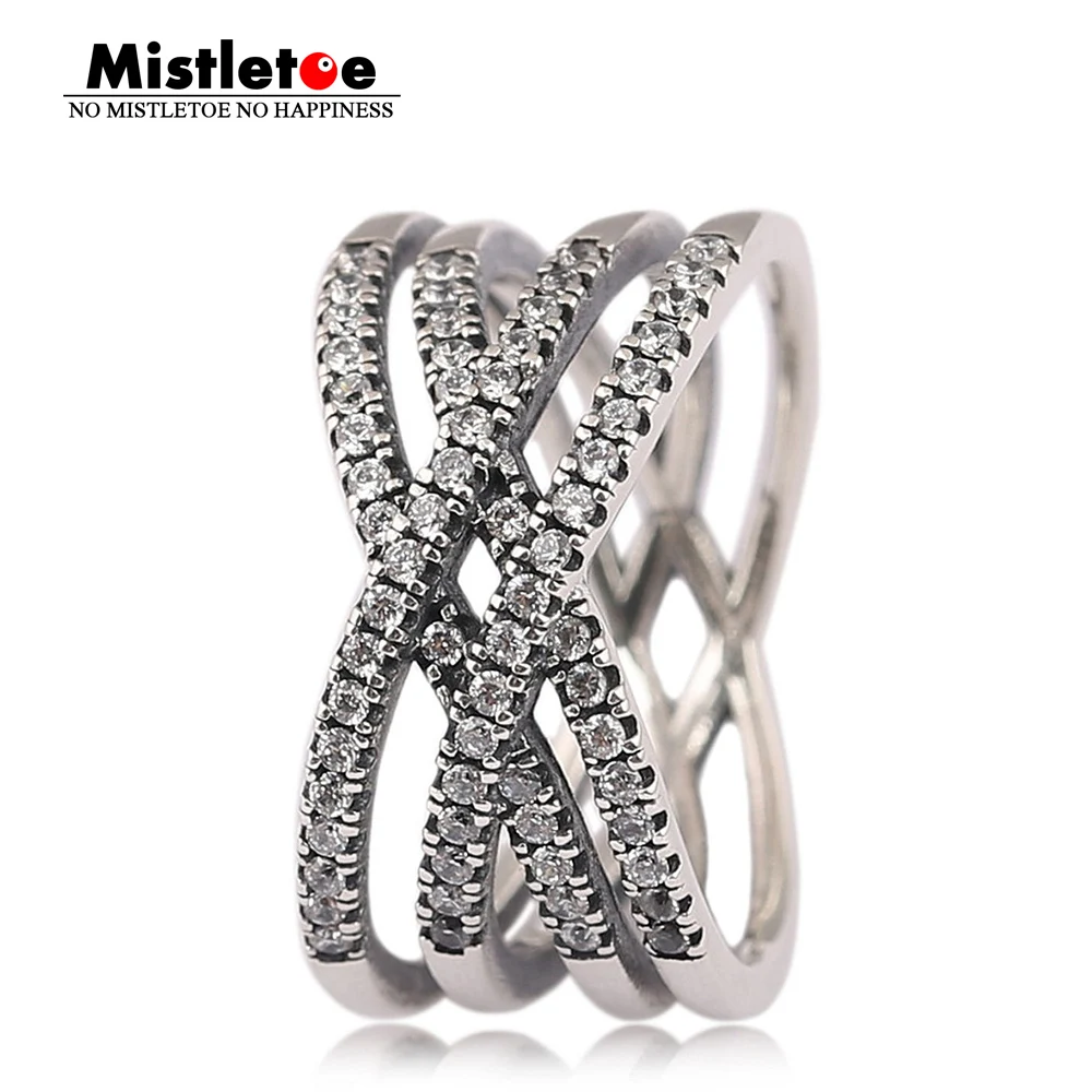 

Genuine 925 Sterling Silver Cosmic Lines Ring, Clear CZ Ring Compatible with European Original Jewelry