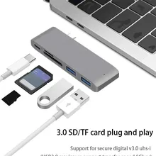 Thunderbolt 3 концентратор USB Type C для MacBook 12 дюймов USB-C док-адаптер с Micro SD/TF слот для чтения Mac Book Pro USB C концентратор