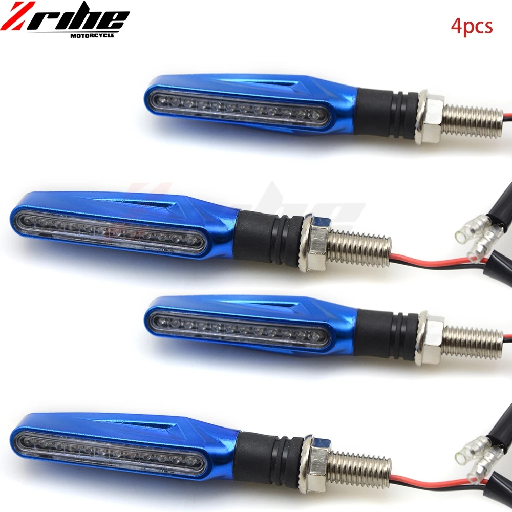 Universal Motorcycle Turn Signal Indicators LED 12V Blinkers Flashers Flexible Bendable Lamp Light for KTM Kawasaki Yamaha Honda