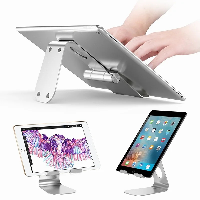 Portefeuille Adjustable Tablet Stand Holder Dock for iPad Pro 10.5 12.9 9.7 Air 2 mini Samsung Metal Aluminum Alloy Support Bed (5)