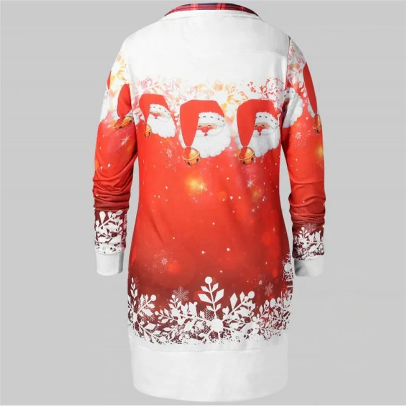 2018 New Women Merry Christmas Santa Claus Printed Tops Cowl Neck Sweatshirt Blouse Sport Sweater Women harajuku #2O18#F (3)