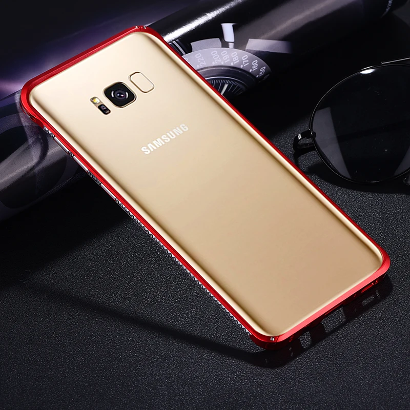 iMatch бампер чехол для Samsung Galaxy S8 Plus Note 8 Роскошная Алмазная Алюминевая металлическая крышка Невидимый Kickstand бампер