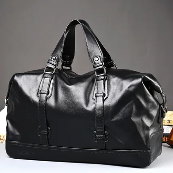 

New Korean Men's Bag Handbag Travel Shoulder Bag Waterproof PU Leather Casual Office Briefcase