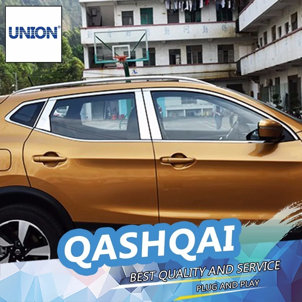 Best Price UNION Car styling stainless Steel Window Trim Sticker For Qashqai 2016 Windows Frame Trim Sequin Cover decorate Accessories Best Price UNION Car styling stainless Steel Window Trim Sticker For Qashqai 2016 Windows Frame Trim Sequin Cover decorate Accessories
