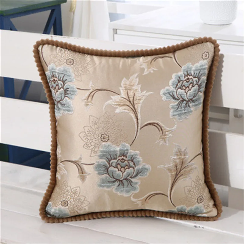 

Luxury Vintage Flowers Pillow Case Chinese White Flower Pillow Cushion Cover for Car Home Decorations Pillowcase 58*58cm MA23