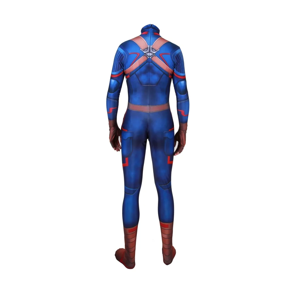 Капитан Америка Косплей-костюм супергерой Steven Rogers Zentai боди костюм комбинезоны