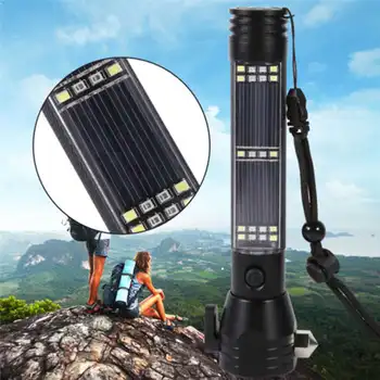 

Outdoor Safety Hammer Solar Power Flashlight Emergency Rescue Tool Lamp Light outdoor travel night lighting flashlight #4J08