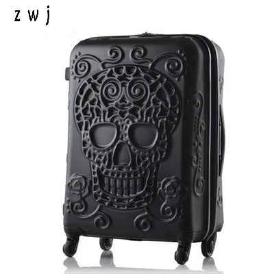 black skull suitcase