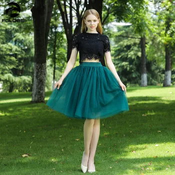 

5 Layers 60cm Fashion Tulle Skirt Pleated Tutu Skirts Womens Lolita Petticoat Midi Skirt High Waist Faldas Saias 24 colors