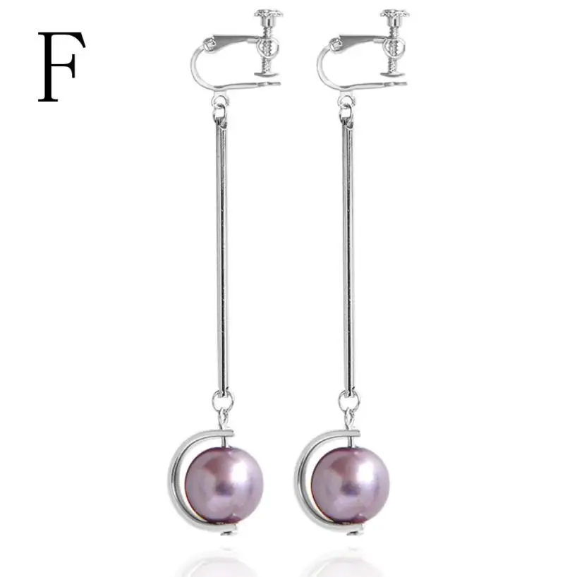 2017 Fashion Design Geometric Long Bolt Ear Clamp Earrings For