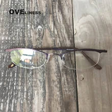 Металлические оптические очки оправа полуобода Рецептурные очки овальной формы линзы очки оправа для женщин