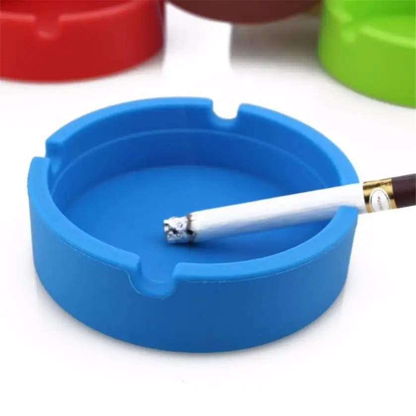 Silicone Round Ashtray Eco Friendly Colorfull Premium Rubber High