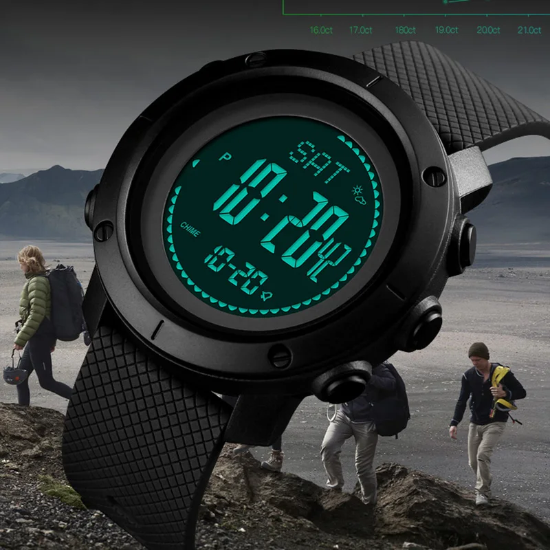 Comprar Relojes Hombre podómetro calorías reloj deportivo Digital mujer altímetro barómetro brújula termómetro tiempo reloj masculino