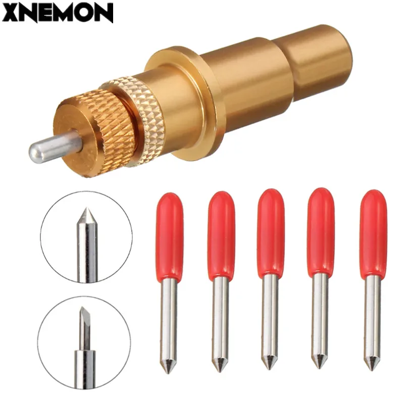 XNEMON 5pcs 45 degree Blades +1pc Roland Blade Holder for Vinyl Cutter