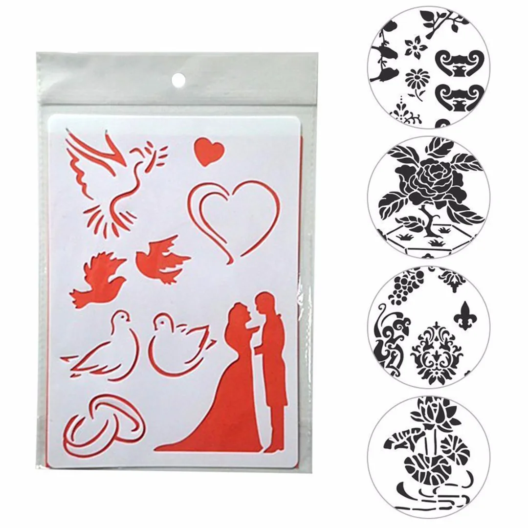 21pcs\lot New Bullet Journal Stencil Set DIY Drawing Painting Template Stencil Diary