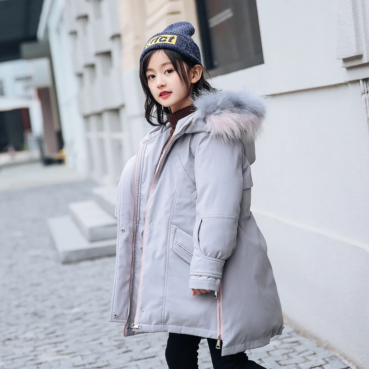 

Mioigee 2018 Teenage Children's Down Jacket Coat Fashion Girl's Long Winter Warm Outdoor Thick Jacket Windproof Coat Snowsuits