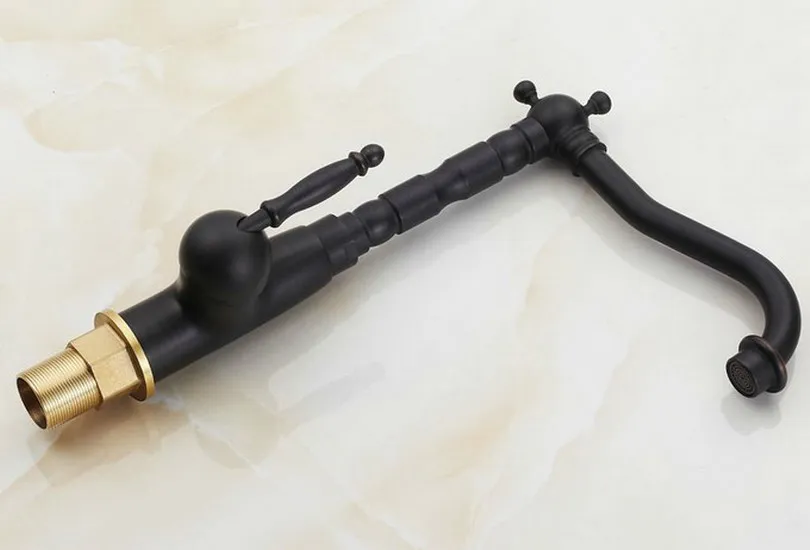 Black oil Antique Brass 360 Degree Swivel  Kitchen Cold Kitchen Tap Single Hole Water Tap Kitchen Faucet Nsf071