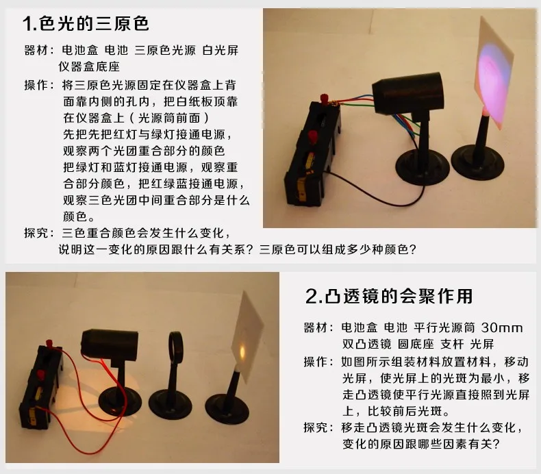 Оптическая лабораторная коробка для средней школы Shiyan Xiang оптические инструменты выпуклый эксперимент по физике средней школы