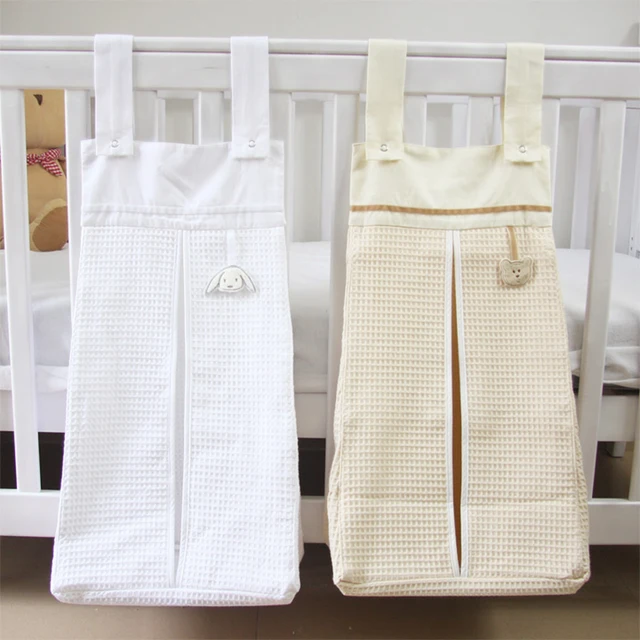 Muslin Nursery Organizer Diaper Stacker Baby Crib Playard Hanging