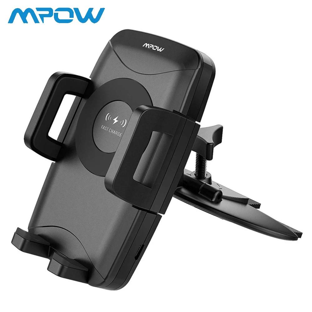 

Mpow Qi Fast Wireless Car Phone Mount CD Slot 10W 7.5W 5W Auto Charging Powers For iPhone XR XS 8 8Plus Samsung S9 S8 S7 S6/edge