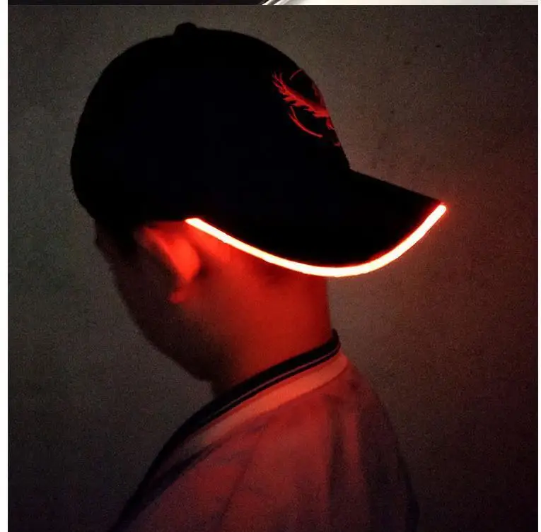 YIFEI LED 100% Cotton Pocket Monster luminous hat for Women Mens Cartoon embroidered hip hop cap Pokemon GO Baseball Caps