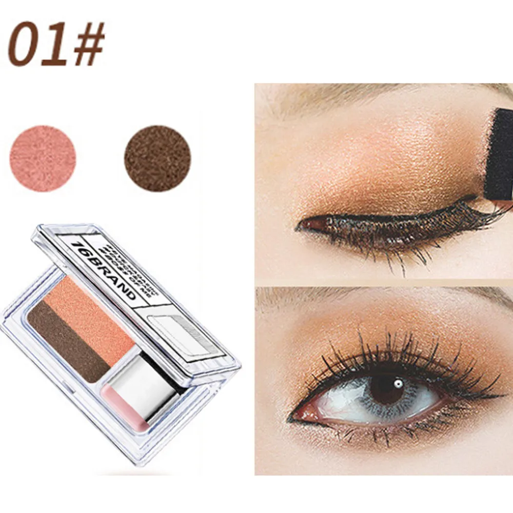 Top Brand Eye Shadow 2 Color Lazy Eye Shadow Powder Rainbow Shimmer