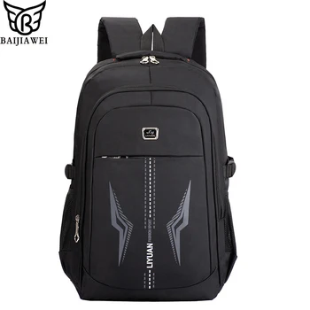 

BAIJIAWEI Boys College School Bags Waterproof Laptop Backpack For Teenage Girls Boys Polyester Fashion Men Bags