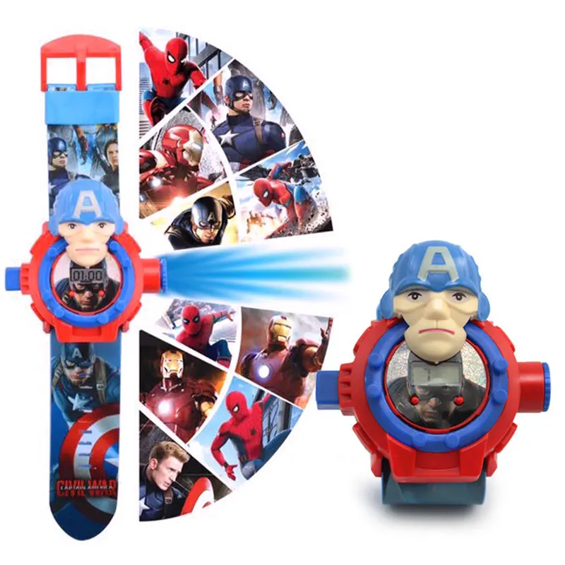N003 Spiderman Ironman Captain America Electronic Projection Students Kids Watches Table Children Watch - Цвет: 2